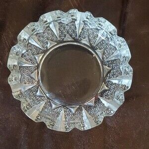Vtg cut glass crystal ashtray clear FNG